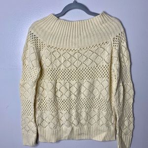 Fashion Nova Cream Off The Shoulder Sweater Size S/M